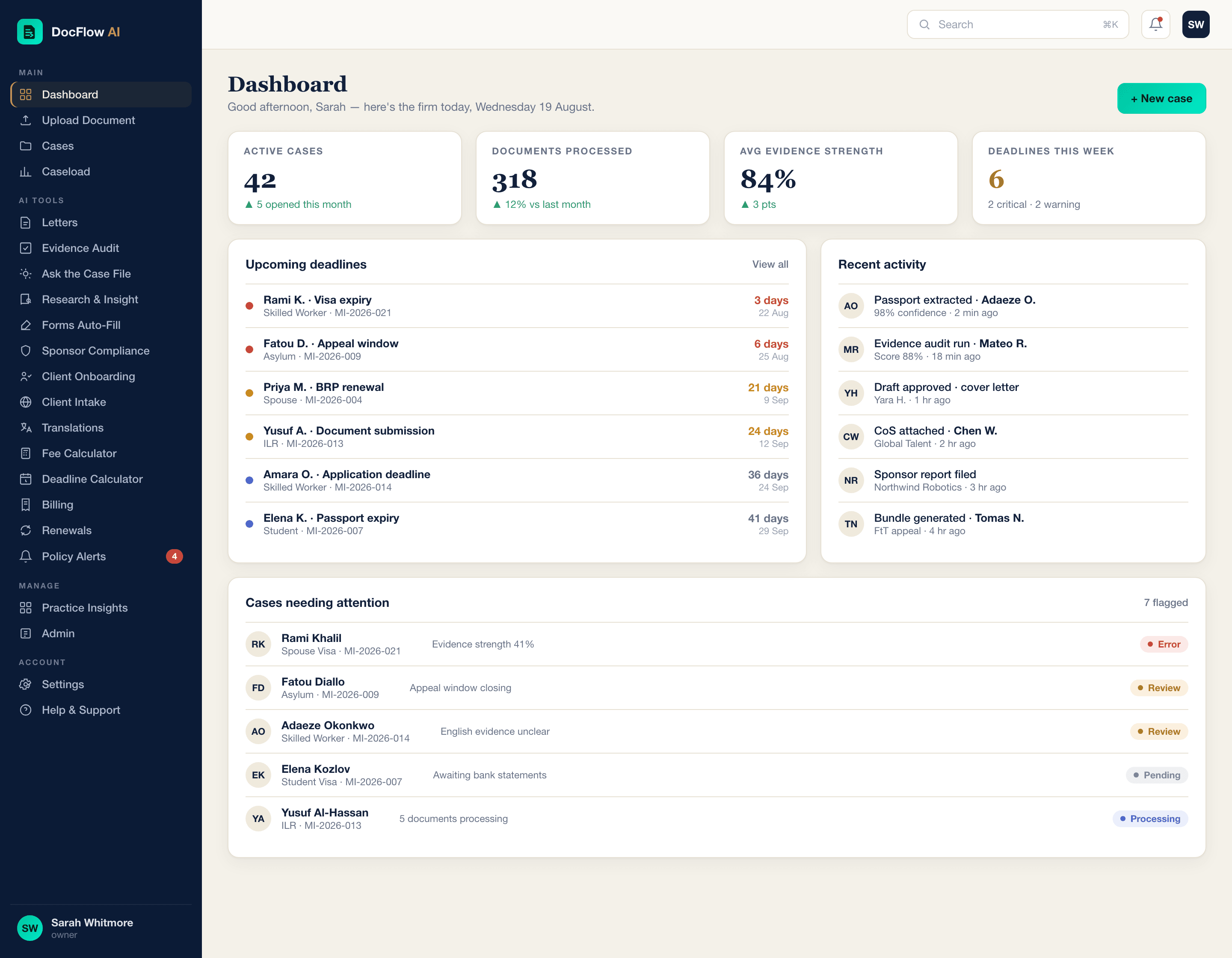 DocFlow AI product interface